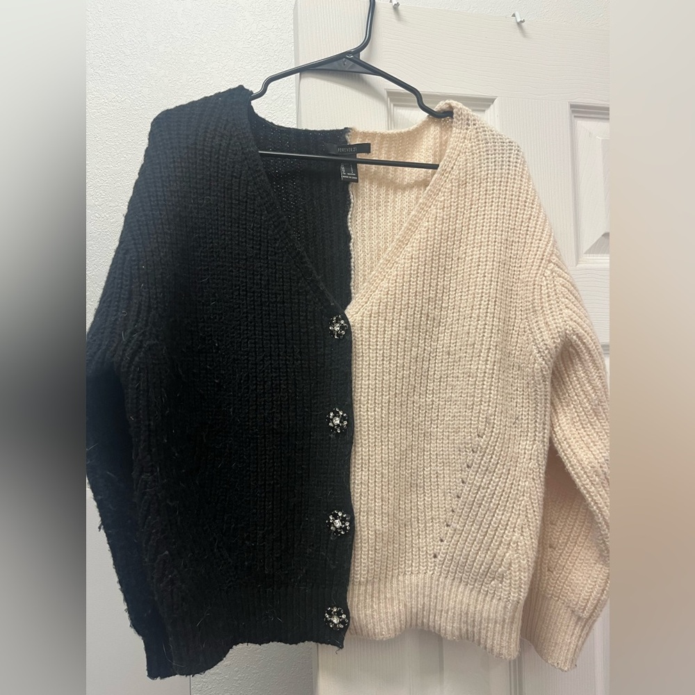 Color block Cardigan sweater